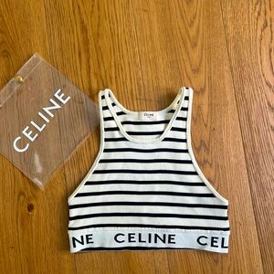 Celine Black and White Striped Women's Top
